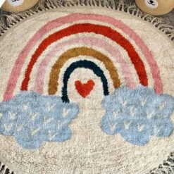 Darthome Limited Tufted Cotton Rainbow Rug With Tassels 90cm 8 Darthome Limited Tufted Cotton Rainbow Rug With Tassels 90cm -Decor Garden Shop IMG 5405 JPEG