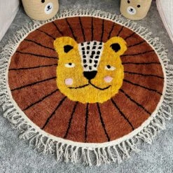 Darthome Limited Tufted Cotton Lion Floor Rug With Tassels