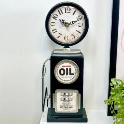 Darthome Limited Black Petrol Pump Table Clock