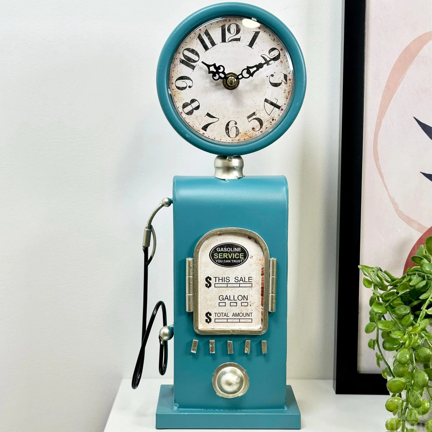 Darthome Limited Blue Petrol Pump Table Clock 1 Darthome Limited Blue Petrol Pump Table Clock