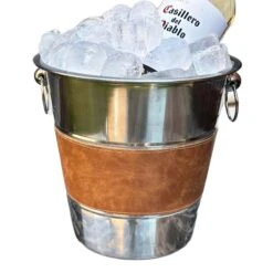 Darthome Limited Stainless Steel Champagne Cooler With Faux Leather Detail -Decor Garden Shop IMG 5849.JPEGcopy