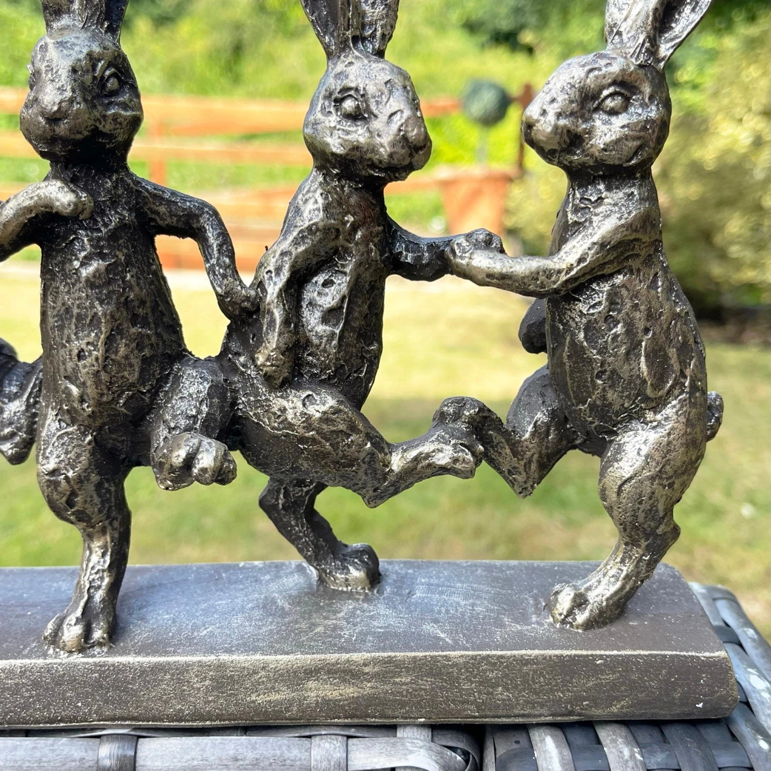 Darthome Limited Antique Gold Five Dancing Hares Sculpture 4 Darthome Limited Antique Gold Five Dancing Hares Sculpture - Image 4