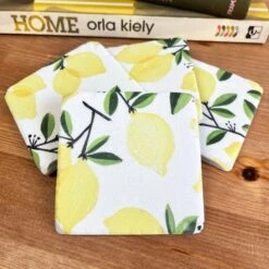 Darthome Limited Set Of 4 Resin Lemon Tree Coasters