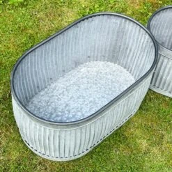 Darthome Limited Set Of 3 Galvanised Oval Tub Planters 7 Darthome Limited Set Of 3 Galvanised Oval Tub Planters -Decor Garden Shop IMG 8116 JPEG