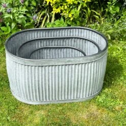 Darthome Limited Set Of 3 Galvanised Oval Tub Planters 6 Darthome Limited Set Of 3 Galvanised Oval Tub Planters -Decor Garden Shop IMG 8117 JPEG