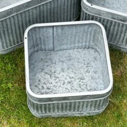 Darthome Limited Set Of 3 Galvanised Square Tub Planters -Decor Garden Shop IMG 8165 JPEG