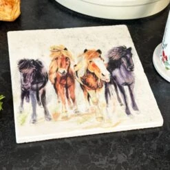 Darthome Limited Handmade Marble Pony Club Trivet