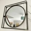 Darthome Limited Industrial Round Mirror In Square Frame