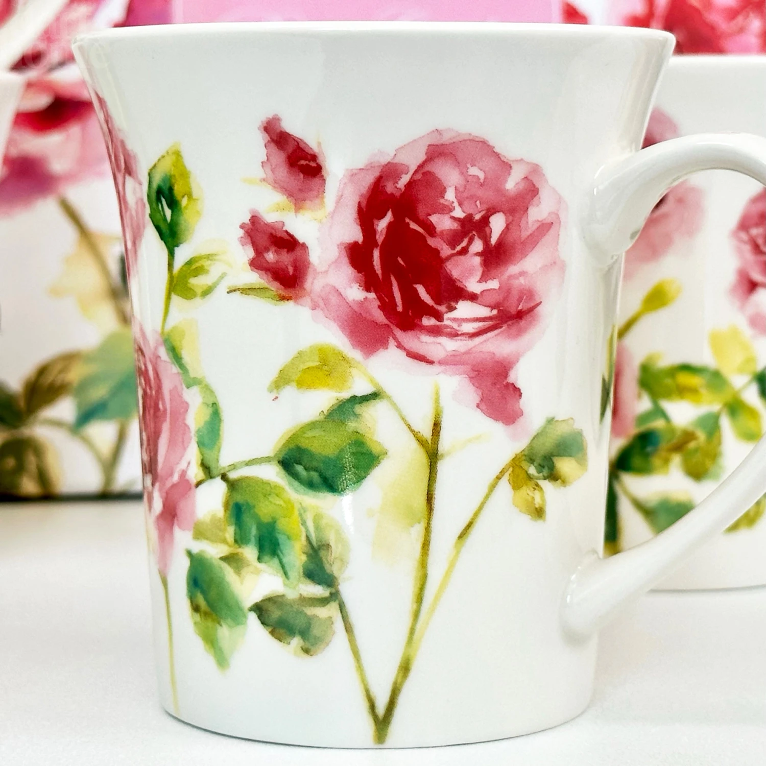 Darthome Limited Set Of 4 Pink Rose Garden Mugs Giftboxed 4 Darthome Limited Set Of 4 Pink Rose Garden Mugs Giftboxed - Image 4