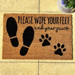 Darthome Limited Wipe Your Feet And Your Paws Coir Doormat