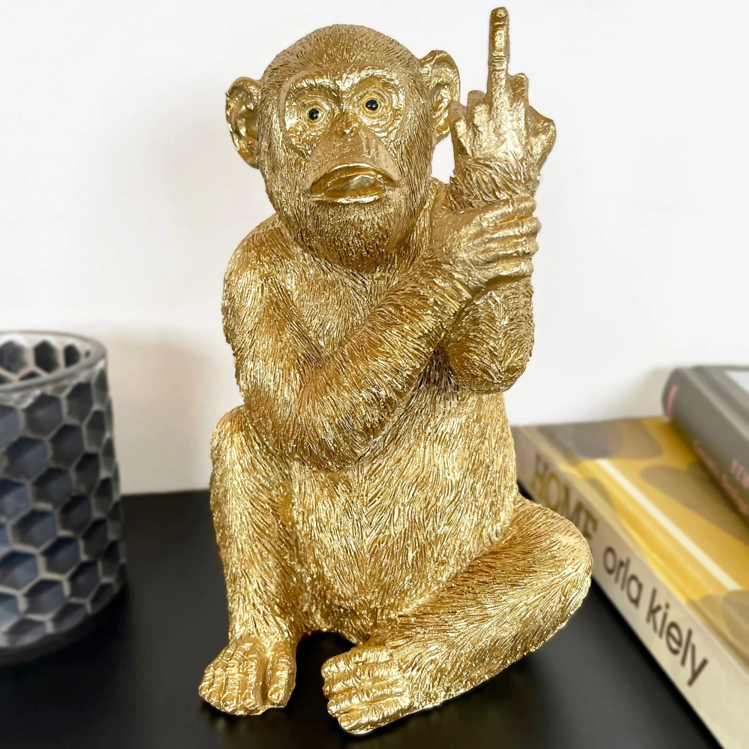 Darthome Limited Gold Up Yours Monkey Ornament 11x19x11cm 1 Darthome Limited Gold Up Yours Monkey Ornament 11x19x11cm