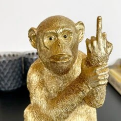 Darthome Limited Gold Up Yours Monkey Ornament 11x19x11cm -Decor Garden Shop IMG E0062 editedAQ 1