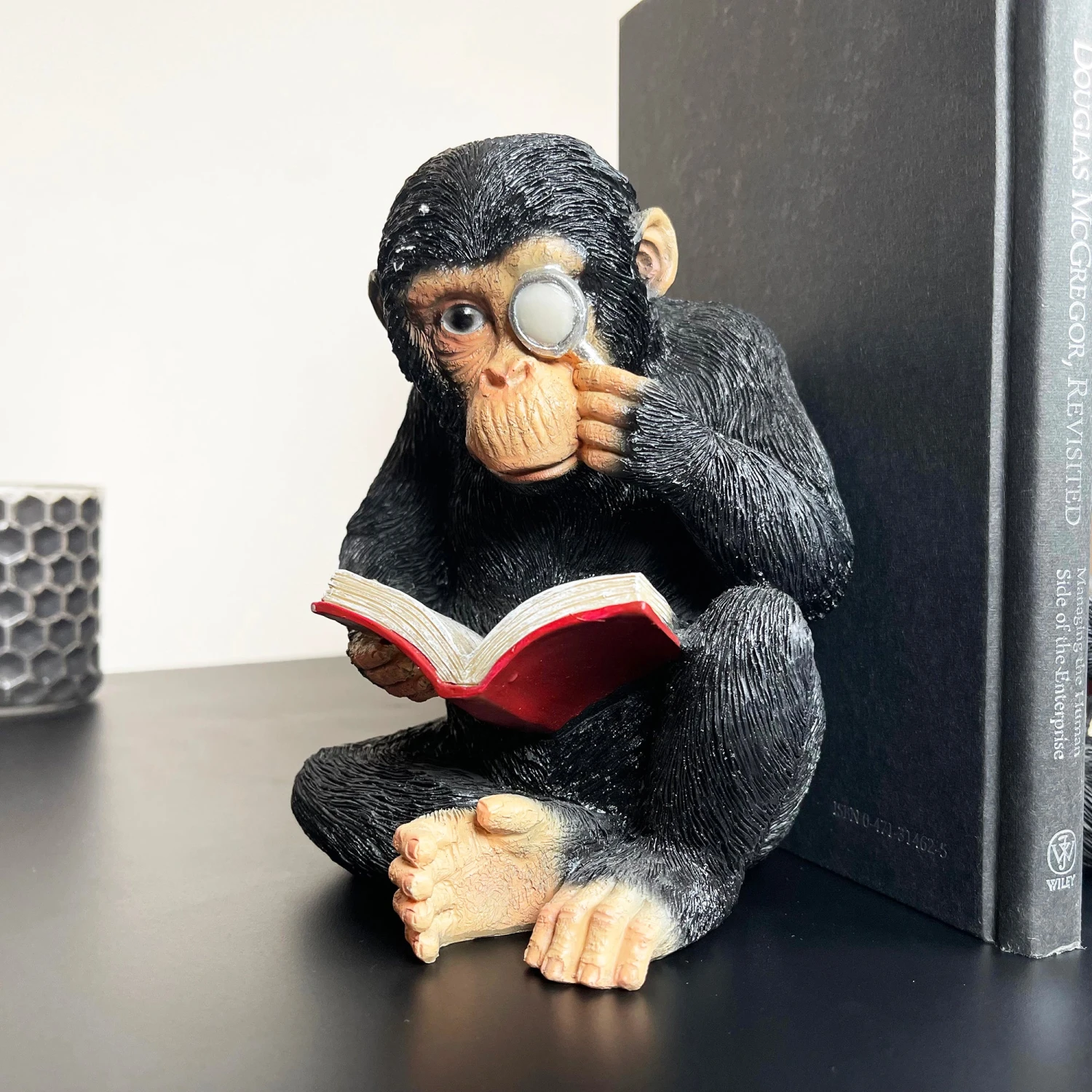 Darthome Limited Black Reading Monkey Bookends 3 Darthome Limited Black Reading Monkey Bookends - Image 3