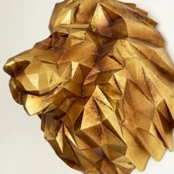 Darthome Limited Geometric Gold Lions Wall Head -Decor Garden Shop IMG E0179 editedBK