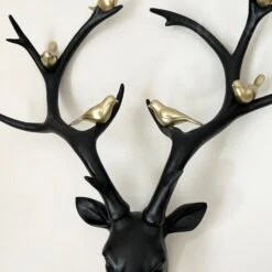 Darthome Limited Black Stags Head With Gold Bird Decoration -Decor Garden Shop IMG E0196 editedBW 1