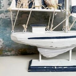 Darthome Limited Blue & White Sailing Boat Model Bathroom Ornament -Decor Garden Shop IMG E0345 edited19