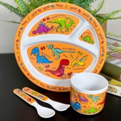Darthome Limited Orange Dinosaur Eating Set