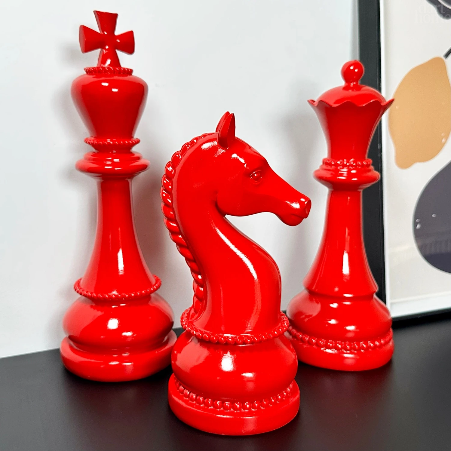 Darthome Limited 3pc Red Giant Chess Statues 1 Darthome Limited 3pc Red Giant Chess Statues