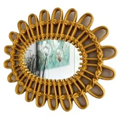 Darthome Limited Rattan Style Flower Oval Wall Mirror -Decor Garden Shop IMG E0581copy
