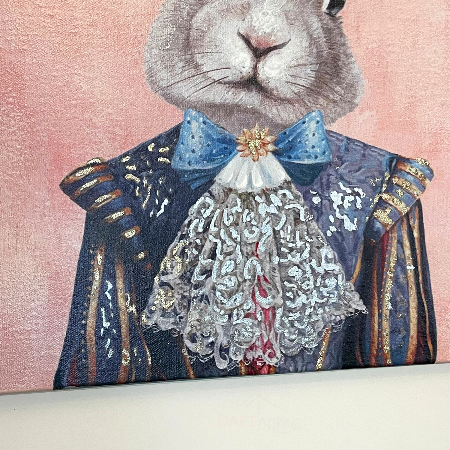 Darthome Limited Pink Royal Rabbit Canvas Wall Art 50x50cm 3 Darthome Limited Pink Royal Rabbit Canvas Wall Art 50x50cm - Image 3