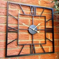 Darthome Limited Square Skeleton Silhouette Outdoor Wall Clock