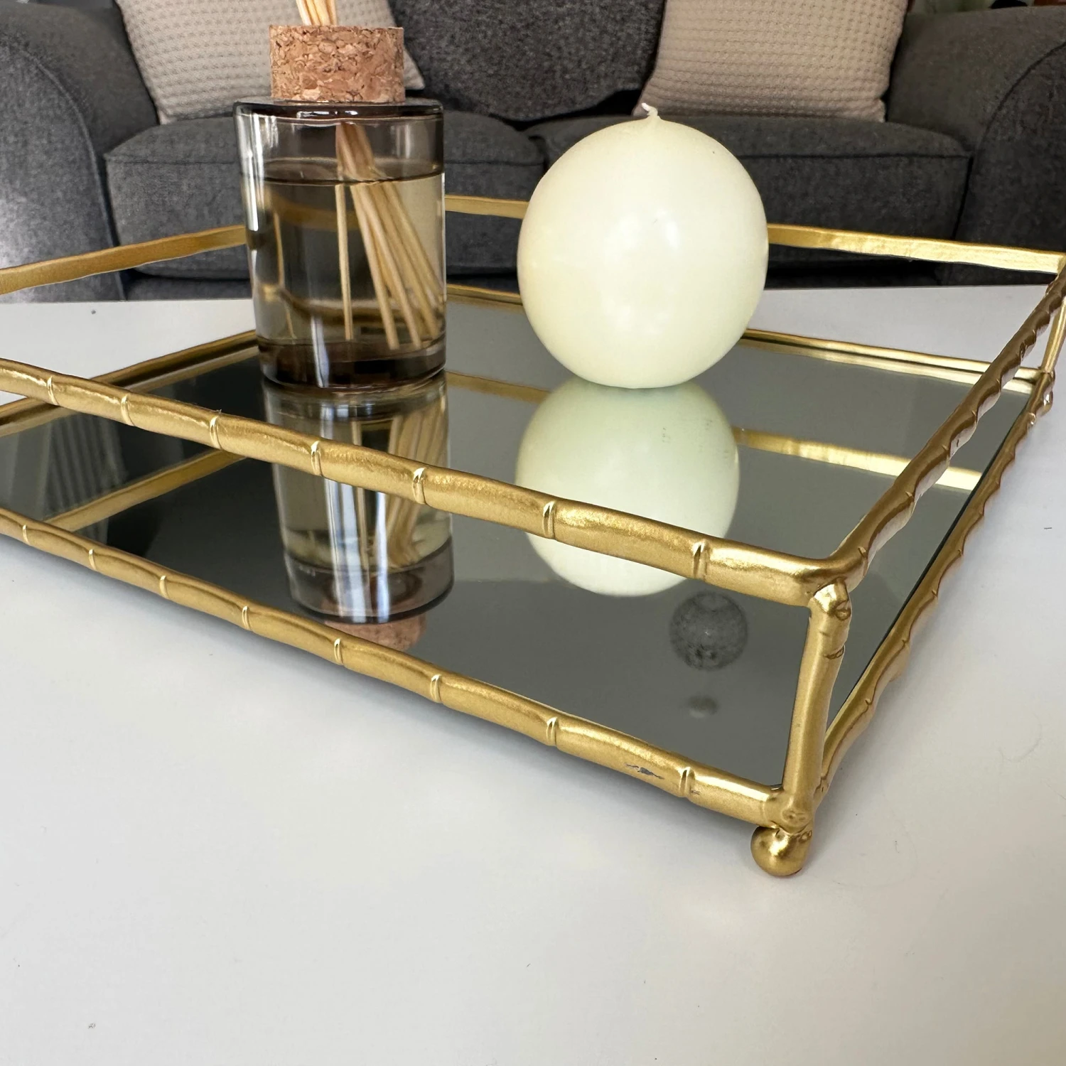 Darthome Limited Set Of 2 Square Gold Mirrored Trays 6 Darthome Limited Set Of 2 Square Gold Mirrored Trays - Image 6