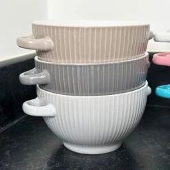 Darthome Limited Ribbed Stoneware Soup Bowls With Handles Set Of 6 22 Darthome Limited Ribbed Stoneware Soup Bowls With Handles Set Of 6 -Decor Garden Shop IMG E0880