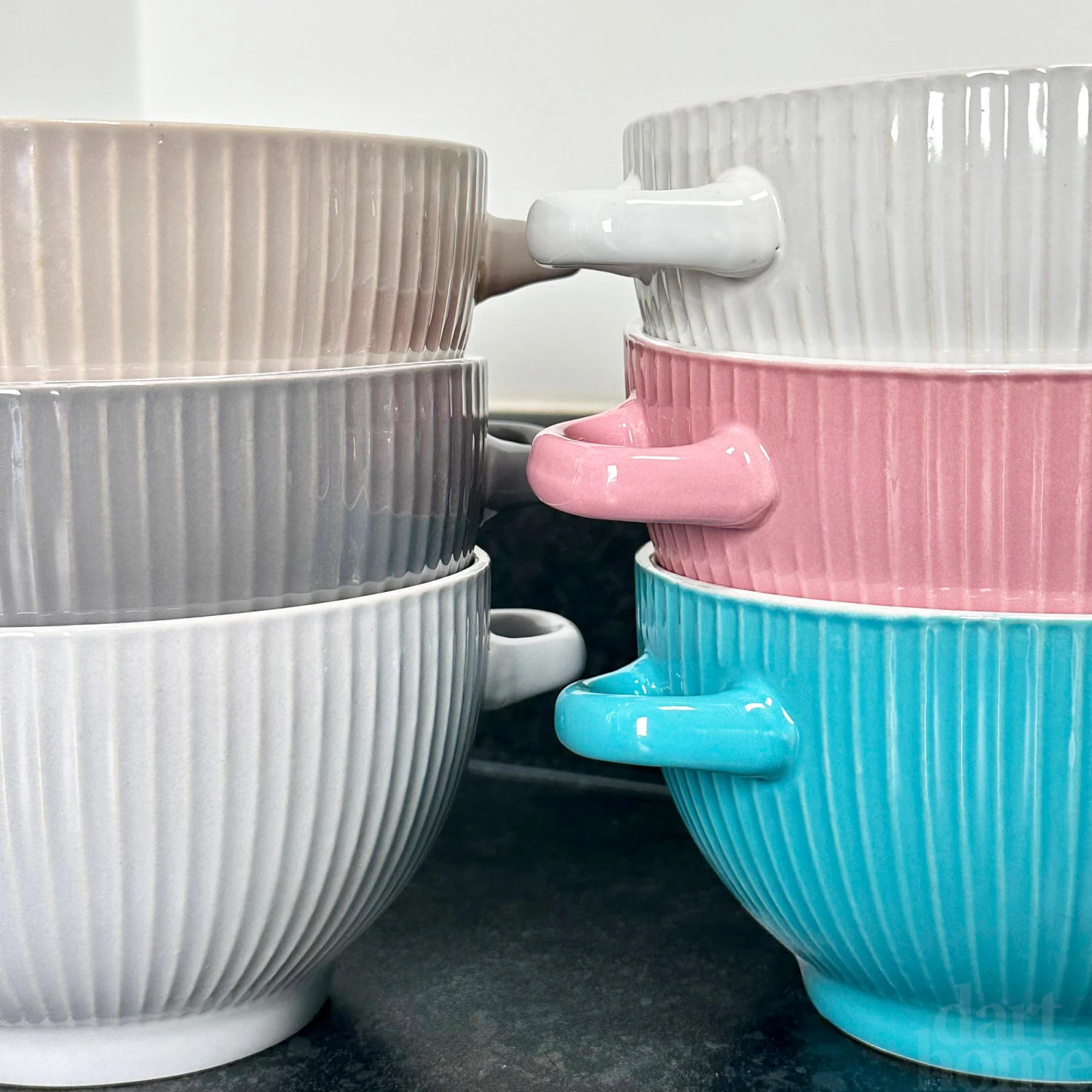 Darthome Limited Ribbed Stoneware Soup Bowls With Handles Set Of 6 13 Darthome Limited Ribbed Stoneware Soup Bowls With Handles Set Of 6 - Image 13