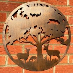 Darthome Limited Bronze Woodland Deer Family Garden Wall Art