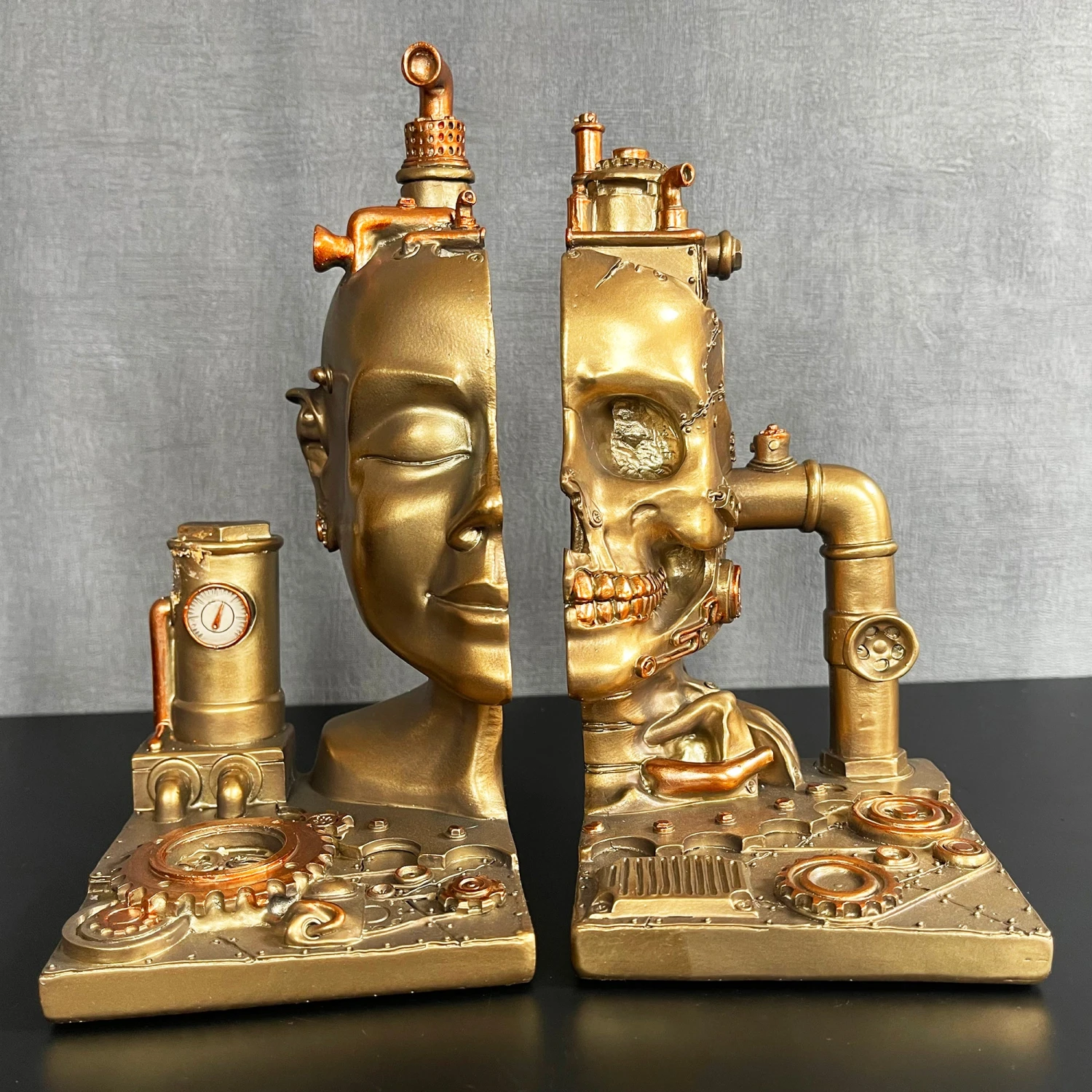 Darthome Limited Steampunk Head Bookends Set 1 Darthome Limited Steampunk Head Bookends Set