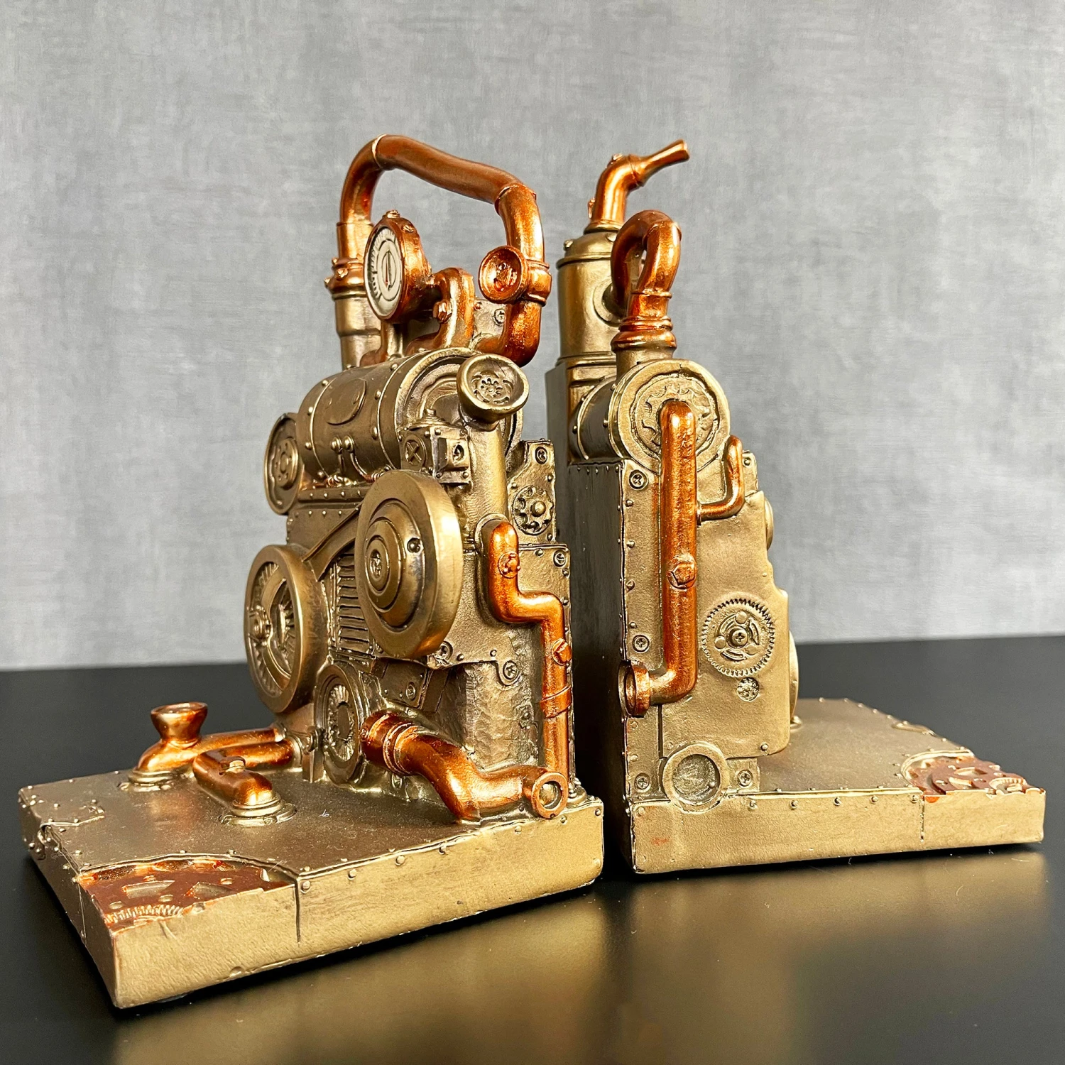 Darthome Limited Gold Steampunk Bookends Set 1 Darthome Limited Gold Steampunk Bookends Set