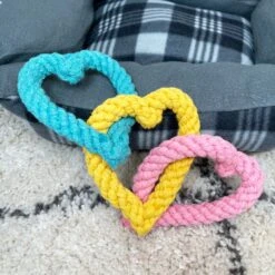 Darthome Limited Entwined Rope Love Hearts Dog Chew Toy