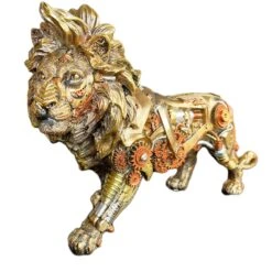 Darthome Limited Gold Steampunk Lion Ornament 32x20x10cm -Decor Garden Shop IMG E0994copy