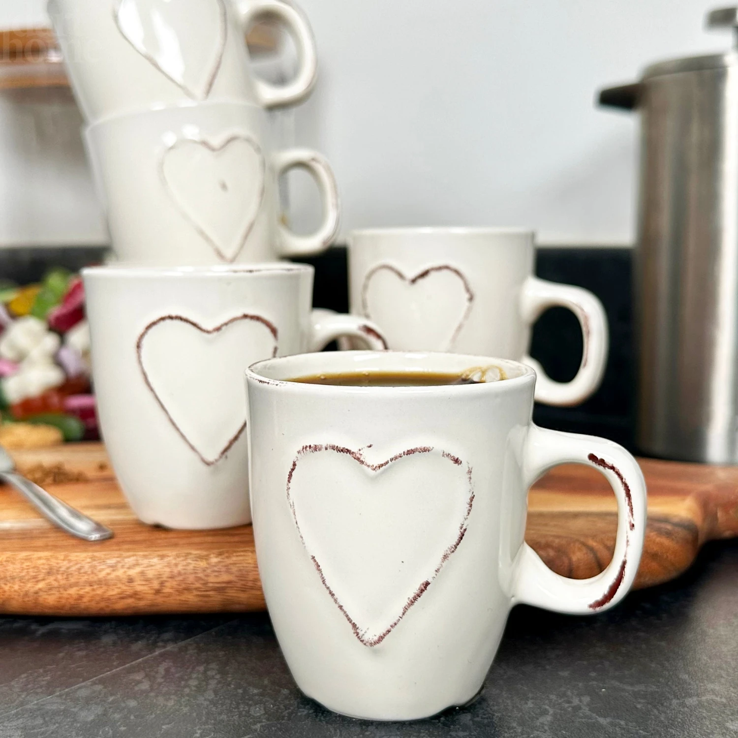 Darthome Limited Set Of 6 White Love Heart Espresso Cups 3 Darthome Limited Set Of 6 White Love Heart Espresso Cups - Image 3