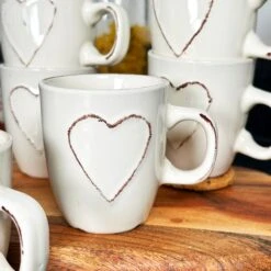 Darthome Limited Set Of 6 White Love Heart Espresso Cups