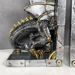Darthome Limited Large Steampunk Dragon Bookends Set -Decor Garden Shop IMG E1042