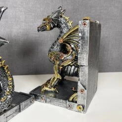 Darthome Limited Large Steampunk Dragon Bookends Set -Decor Garden Shop IMG E1049