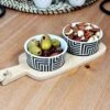 Darthome Limited 3pc Monochrome Geometric Serving Dish Set