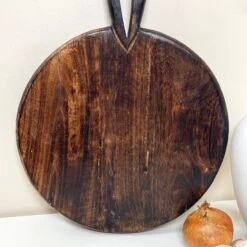 Round Carved Chopping Boards Brown Mango Wood -Decor Garden Shop IMG E1069 edited6
