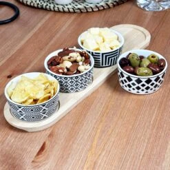 Darthome Limited 5pc Monochrome Geometric Serving Dish Set