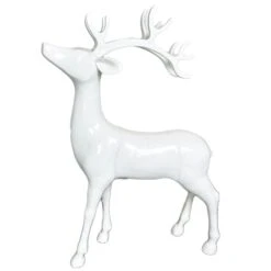 Darthome Limited Nordic Glossy White Stag Ornament 21x32cm -Decor Garden Shop IMG E1162copy 1