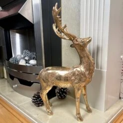 Darthome Limited Champagne Gold Stag Ornament 40x25x13cm -Decor Garden Shop IMG E1175 1
