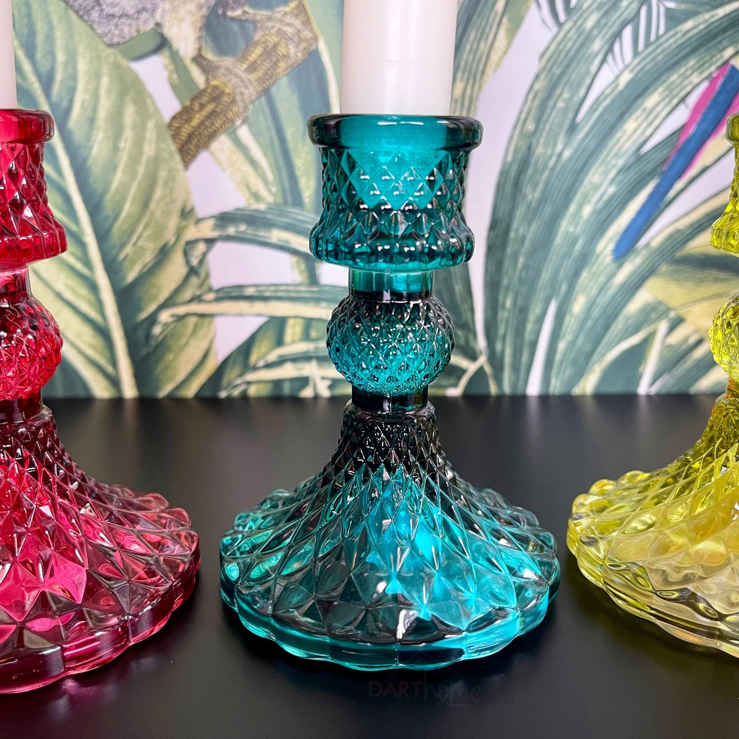Darthome Limited Eclectic Jewel Glass Candlestick Holders Set Of 4 2 Darthome Limited Eclectic Jewel Glass Candlestick Holders Set Of 4 - Image 2