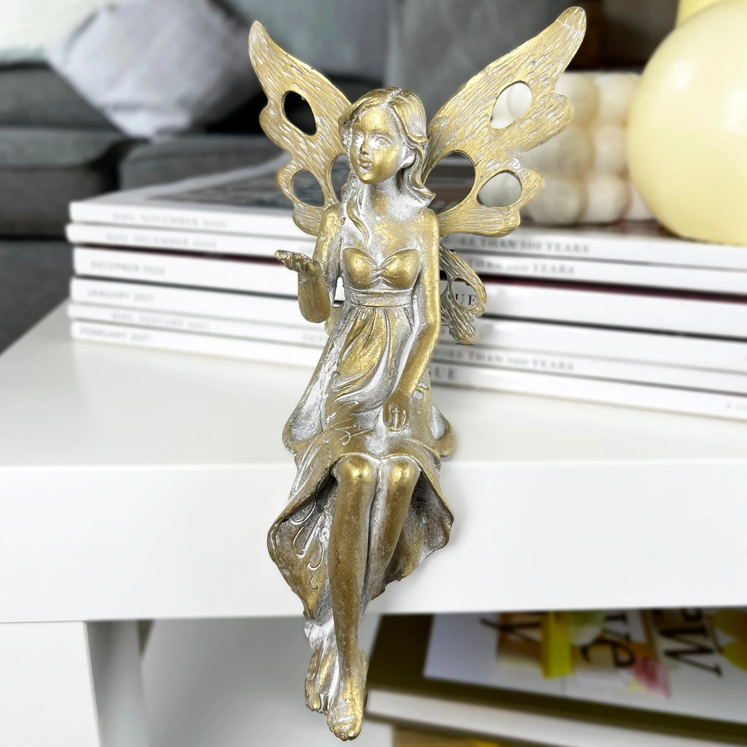Darthome Limited Gold Shelf Sitting Fairy Ornament 4 Darthome Limited Gold Shelf Sitting Fairy Ornament - Image 4