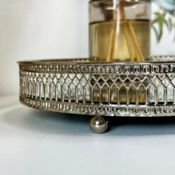 Darthome Limited Silver Mirror Candle Plate 12 Darthome Limited Silver Mirror Candle Plate -Decor Garden Shop IMG E1293