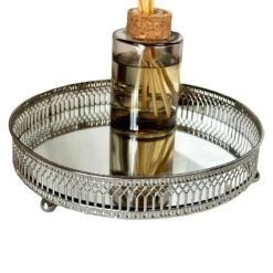 Darthome Limited Silver Mirror Candle Plate 13 Darthome Limited Silver Mirror Candle Plate -Decor Garden Shop IMG E1294copy