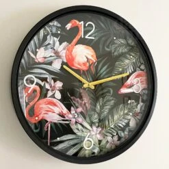 Darthome Limited Round Tropical Flamingo Wall Clock -Decor Garden Shop IMG E1332