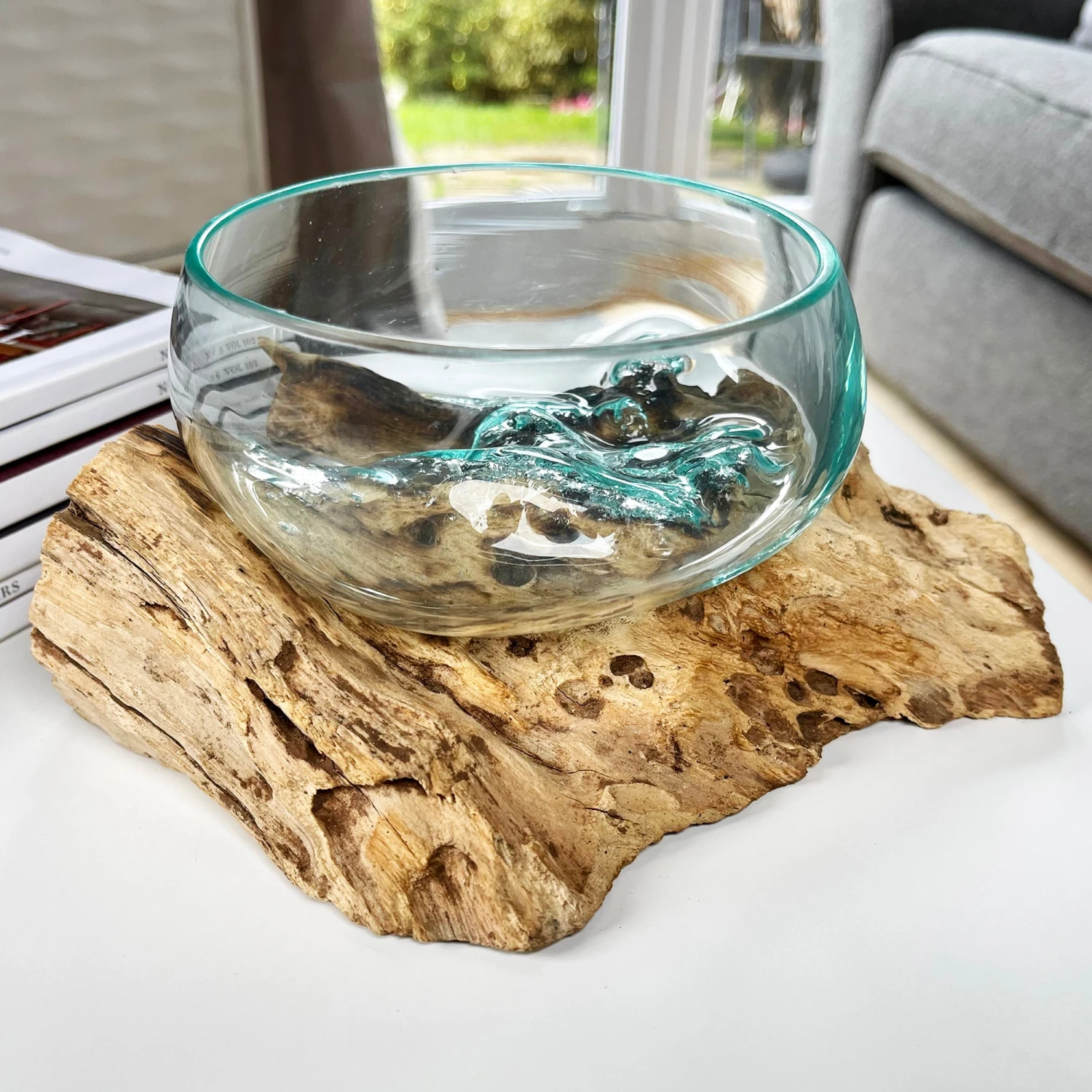 Darthome Limited Molten 12cm Fruit Bowl On Teak Root Stand 1 Darthome Limited Molten 12cm Fruit Bowl On Teak Root Stand