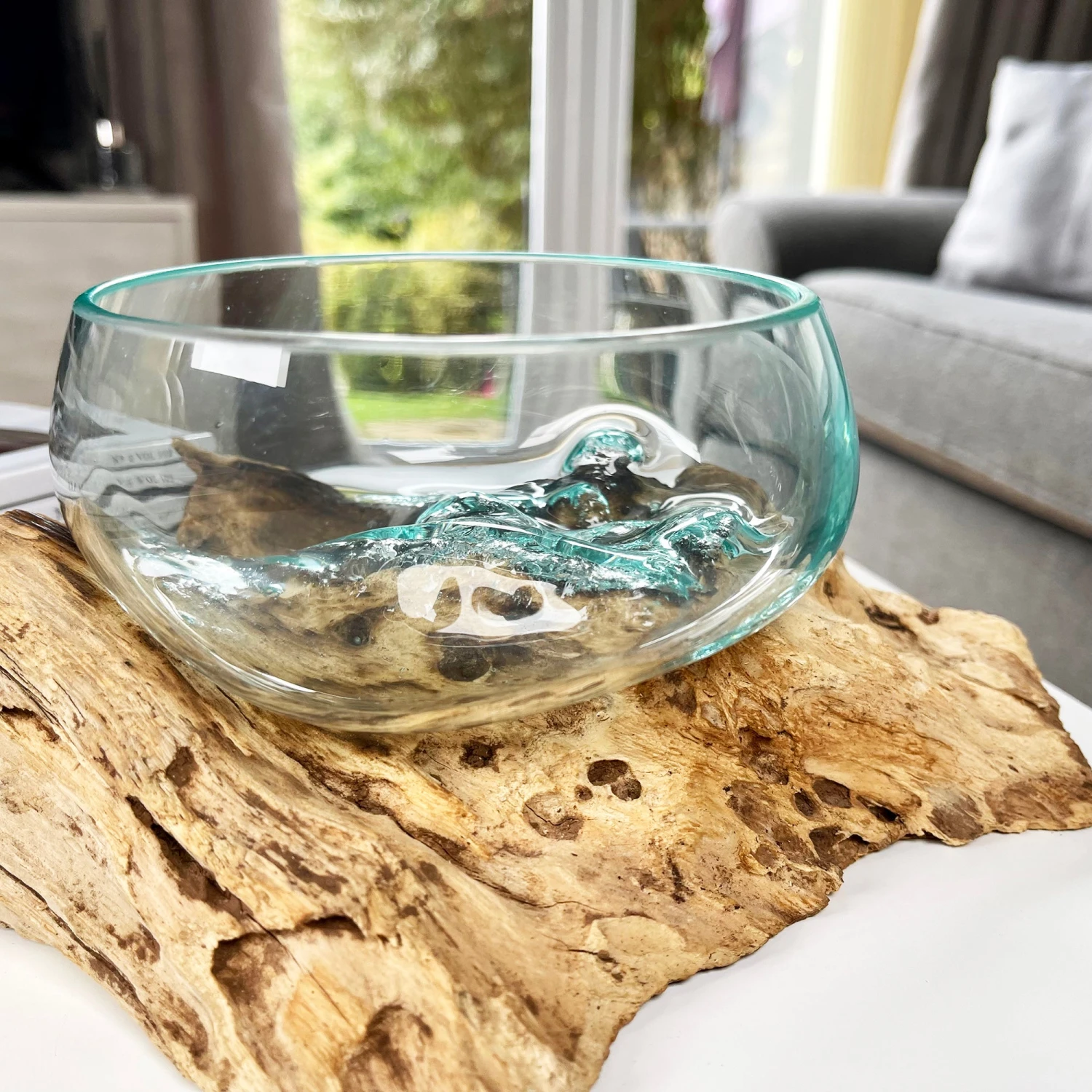 Darthome Limited Molten 12cm Fruit Bowl On Teak Root Stand 2 Darthome Limited Molten 12cm Fruit Bowl On Teak Root Stand - Image 2