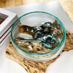 Darthome Limited Molten 12cm Fruit Bowl On Teak Root Stand 9 Darthome Limited Molten 12cm Fruit Bowl On Teak Root Stand -Decor Garden Shop IMG E1401